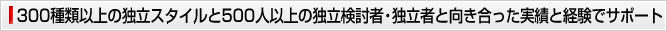 300社以上の独立パッケージに関わった実績と経験でサポート！